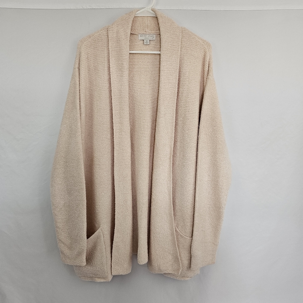 Barefoot Dreams Cozychic Lite Shawl Collar Cardigan Sweater Pockets Pink 2X